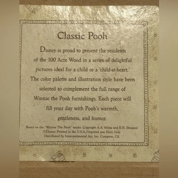 Disney Classic Winne The Pooh 100 Acre Wood Framed Art Print 6”x 6” - Picture 4 of 7